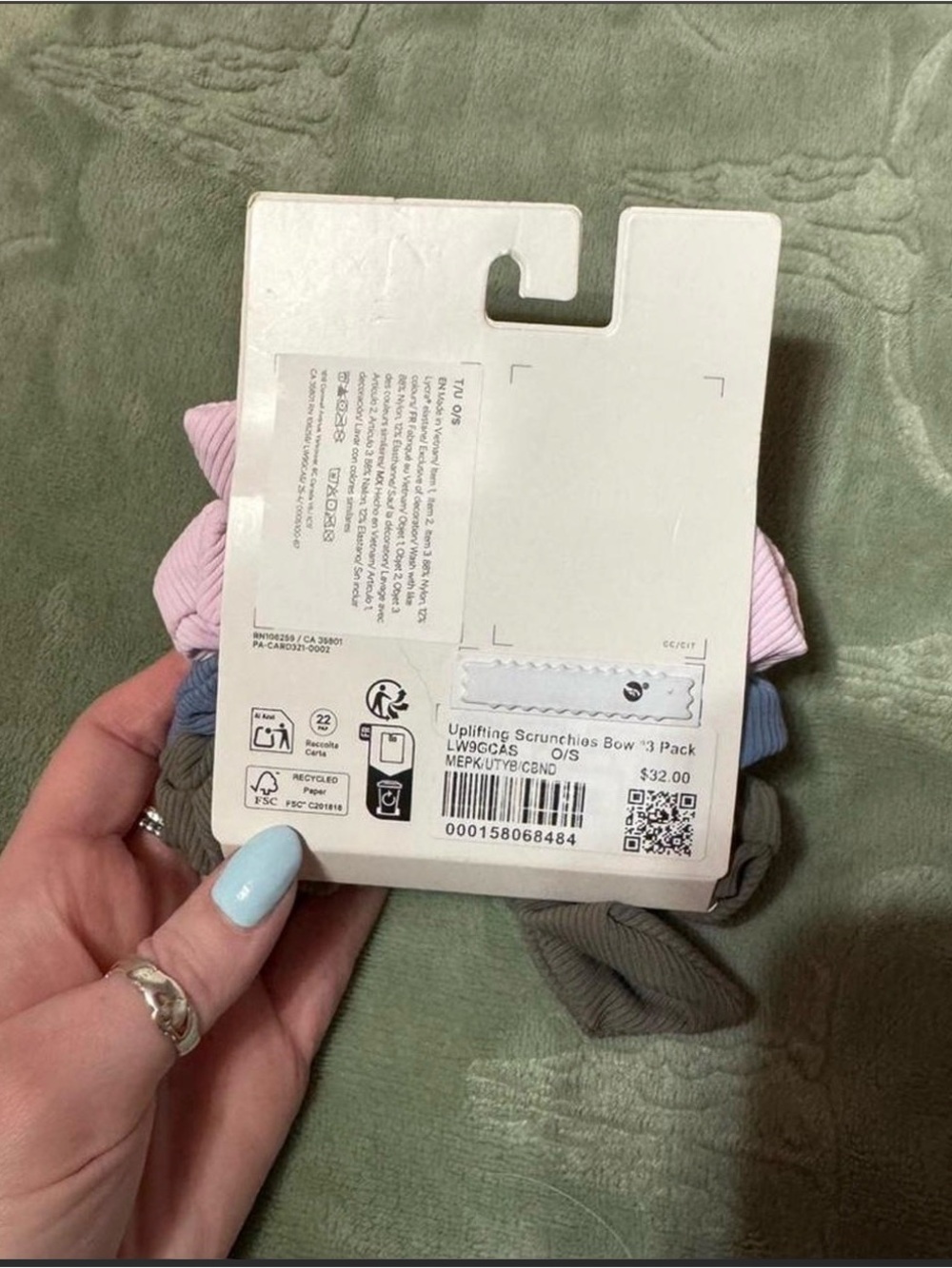 lululemon athletica Kids Uplifting Bow Scrunchie 3-Pack - Pink, Blue, Gray - Picture 2 of 2